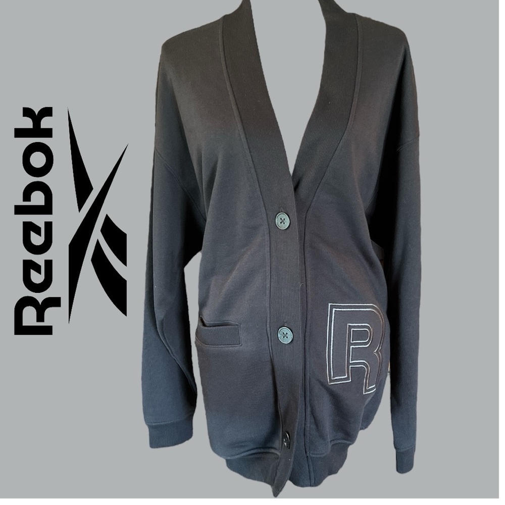 REEBOK Team Cardigan, Women’s Sweatshirt/ Cardigan, Letterman, NEW